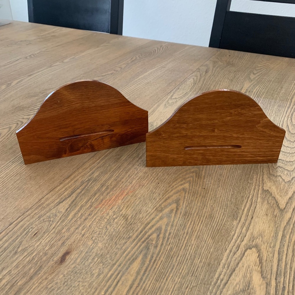 Vintage Set of 2 Wood Wall Shelves Scalloped Floating Corbel Sconces Brown Small - Picture 4 of 8